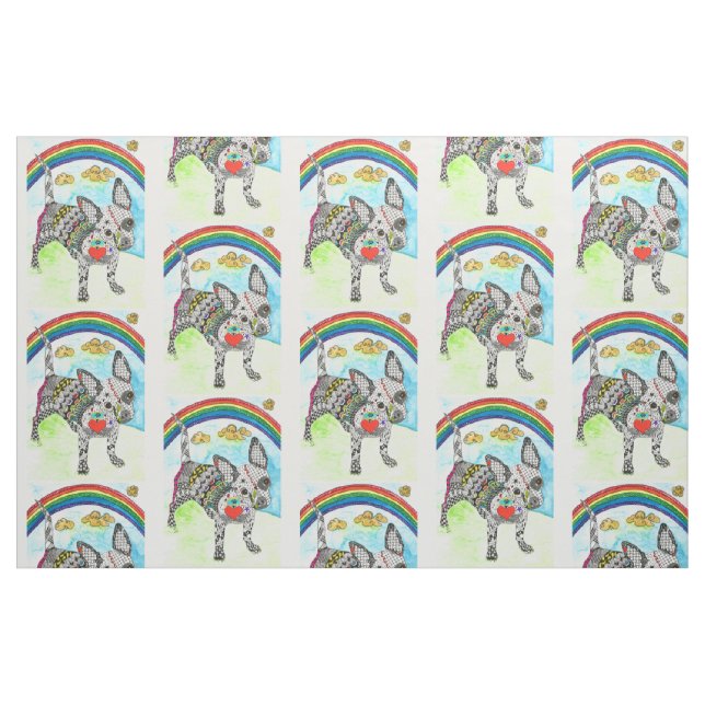 Cute and Colorful Chihuahua Fabric (Fat Quarter)