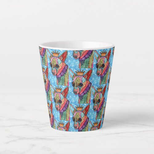 Cute and Colorful Chihuahua King Pop Art  Latte Mug