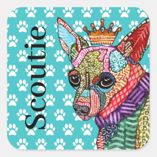 Cute and Colorful Chihuahua King Pop Art Sticker