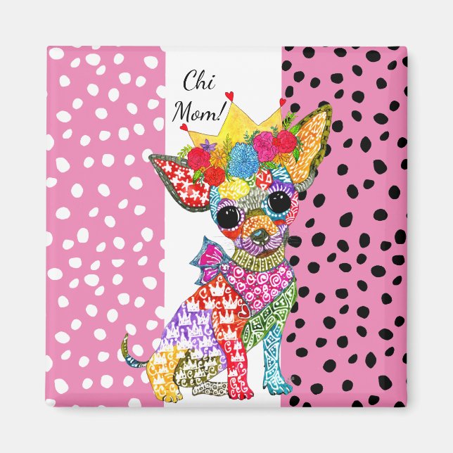 Cute and Colorful Chihuahua Magnet (Front)