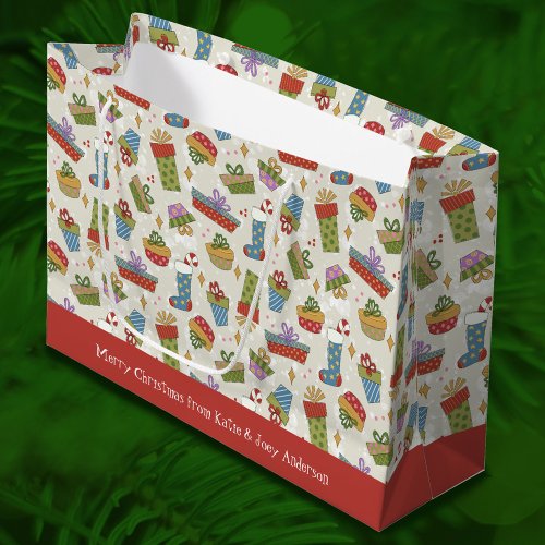 Cute and Colorful Christmas Gifts Large Gift Bag