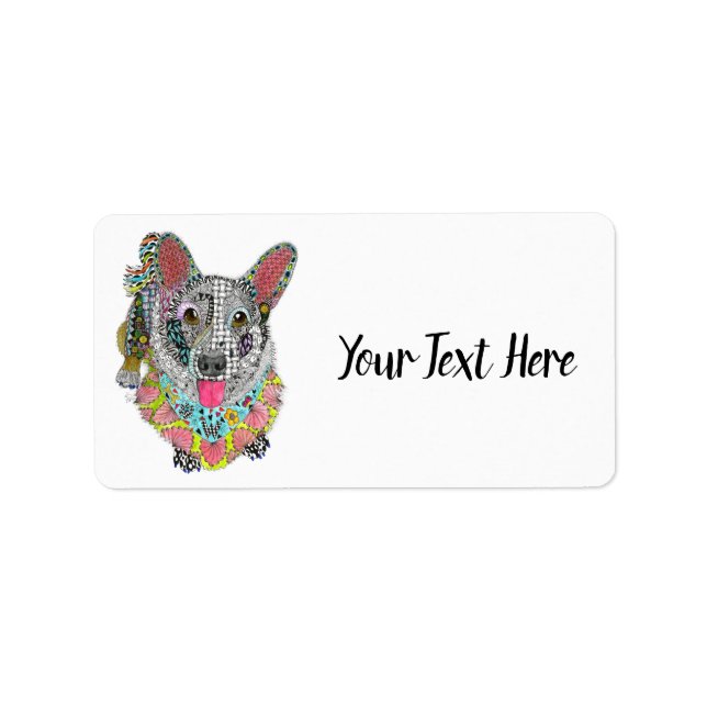 Cute and Colorful Corgi Address Label (Front)