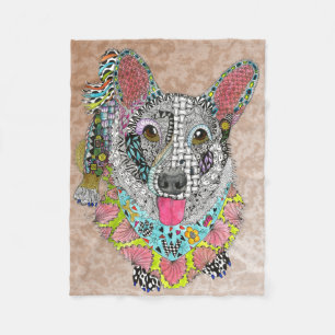 Cute and Colorful Corgi Fleece Blanket