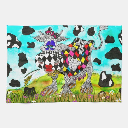 Cute and Colorful Cow Kitchen Towel