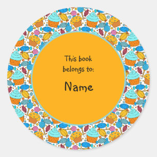 cute and colorful cupcakes and sweets classic round sticker