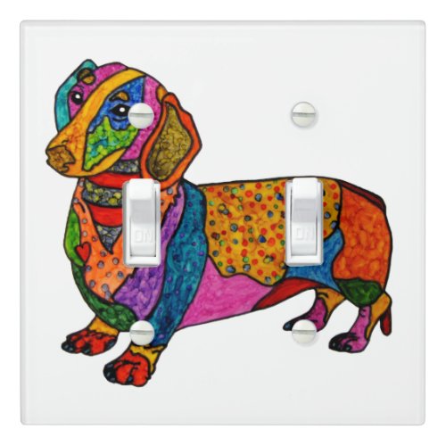 Cute and Colorful Dachshund Light Switch Cover