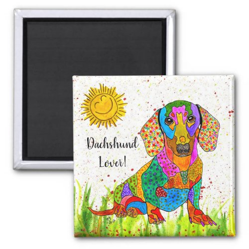 Cute and Colorful Dachshund Magnet 2
