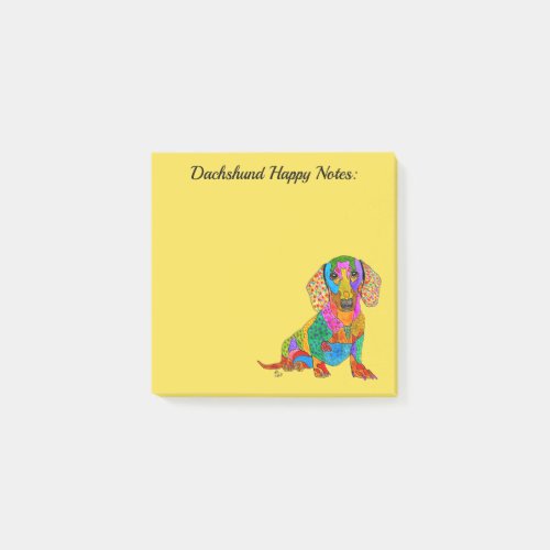 Cute and Colorful Dachshund Post_it Notes