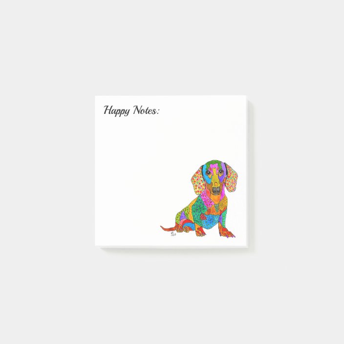 Cute and Colorful Dachshund Postit Notes