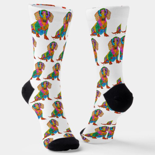 Cute and Colorful Dachshund Socks 