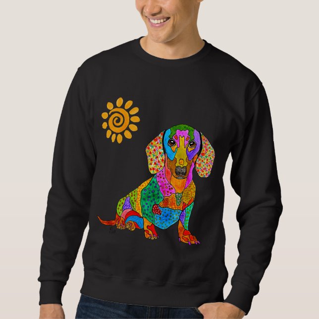 Cute and Colorful Dachshund Sweatshirt (Front)