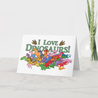 Cute and Colorful Dinosaurs Card
