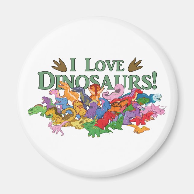 Cute and Colorful Dinosaurs Magnet (Front)