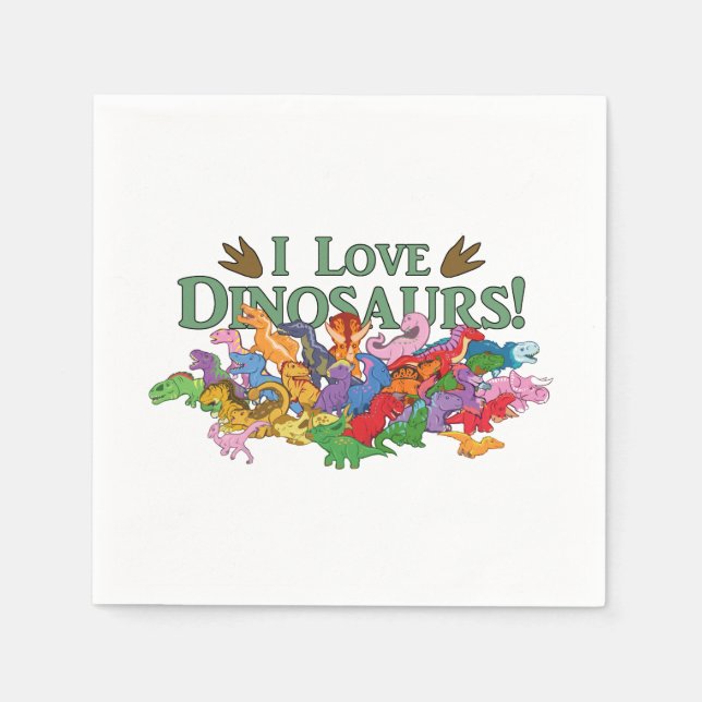Cute and Colorful Dinosaurs Napkins (Front)