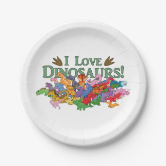 Cute and Colorful Dinosaurs Paper Plates
