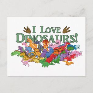 Cute and Colorful Dinosaurs Postcard