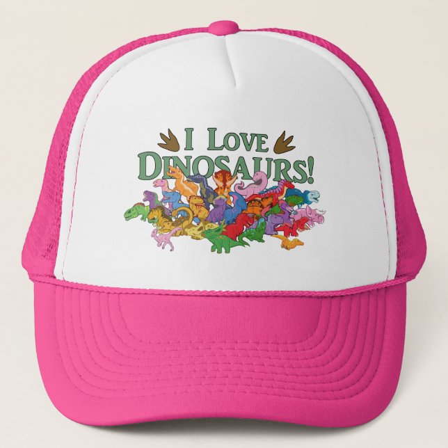 Cute and Colorful Dinosaurs Trucker Hat (Front)