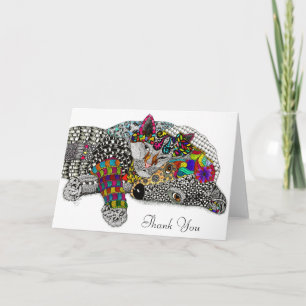 Cute and Colorful Dog and Cat Greeting Card