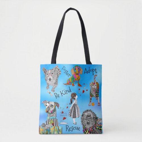 Cute and Colorful Dog and Cat Pet Adoption Tote