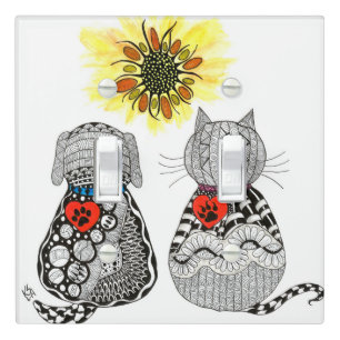 Cute and Colorful Dog and Cat Switch Plate