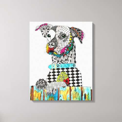 Cute and Colorful Dog Canvas 16 x 20