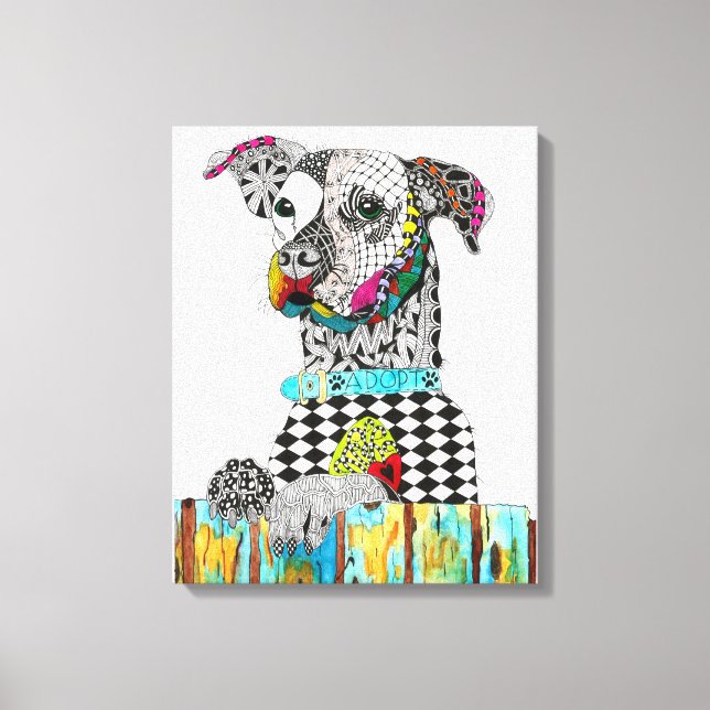 Cute and Colorful Dog Canvas 16" x 20" Print (Front)