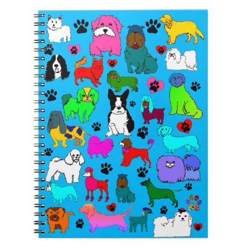 Cute and Colorful Dog Collage Notebook