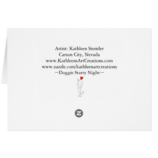 Cute and Colorful Dog Greeting Card (Back Horizontal)