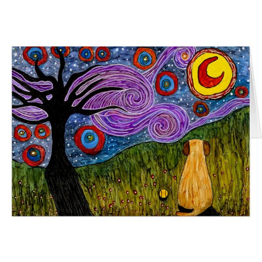 Cute and Colorful Dog Greeting Card (Front Horizontal)