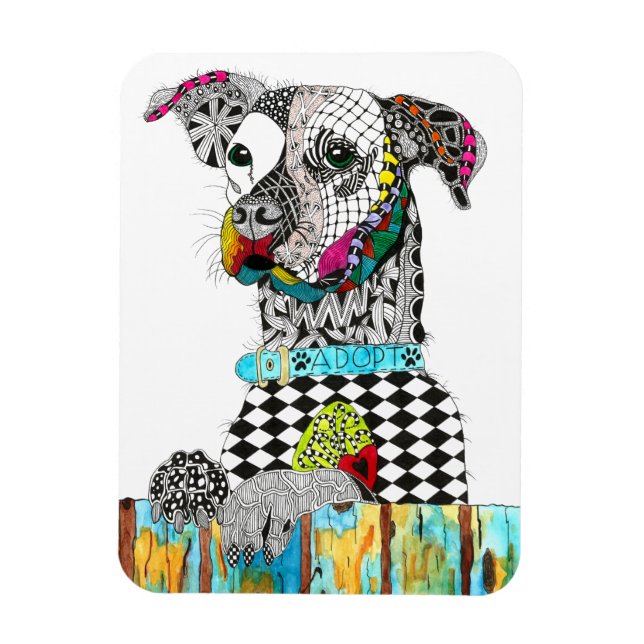 Cute and Colorful Dog Magnet 3"x4" (Vertical)