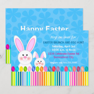 Cute and Colorful Easter Bunny Invitation