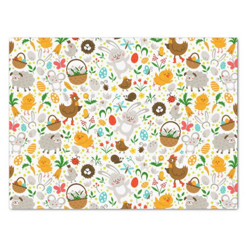 Cute and Colorful Easter Symbols Seamless Pattern Tissue Paper