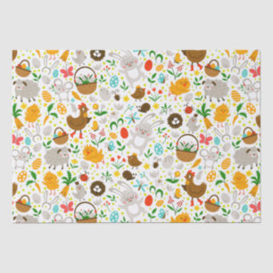 Cute and Colorful Easter Symbols Seamless Pattern Tissue Paper