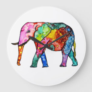 Cute and Colorful Elephant Clock