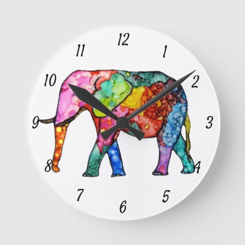 Cute and Colorful Elephant Clock