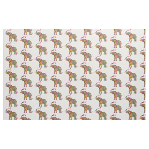 Cute and Colorful Elephant Fabric