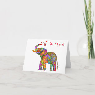 Cute and Colorful Elephant Greeting Card