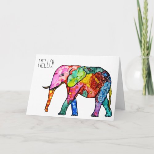 Cute and Colorful Elephant Greeting Card