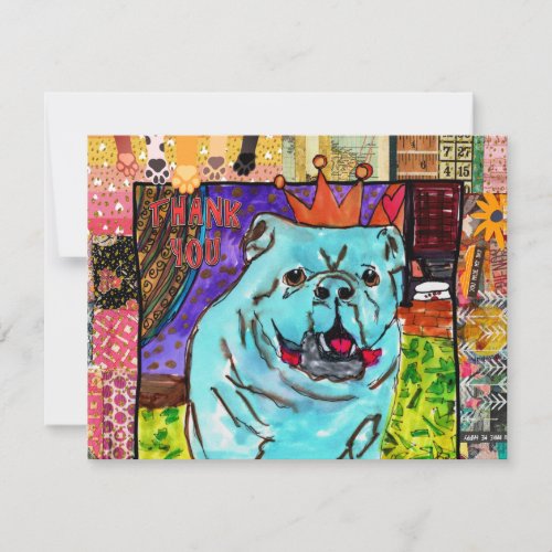 Cute and Colorful English Bulldog Greeting Card