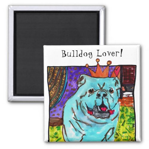 Cute and Colorful English Bulldog Magnet