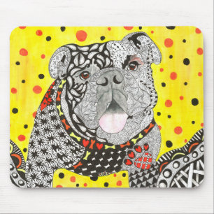 Cute and Colorful English Bulldog Mousepad