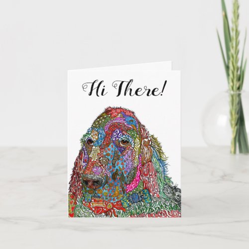 Cute and Colorful English Setter Greeting Card