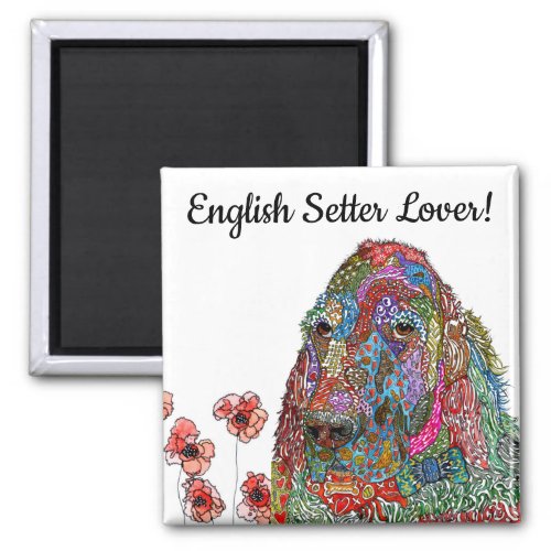 Cute and Colorful English Setter Magnet  2