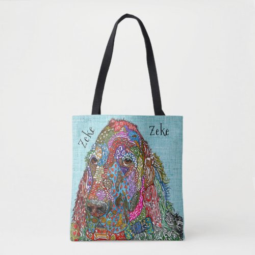 Cute and Colorful English Setter Tote Bag