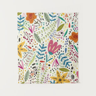 Cute and colorful flower pattern tapestry