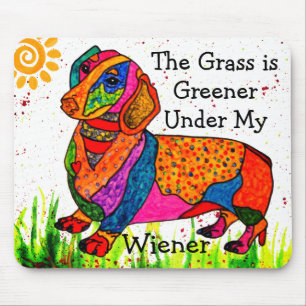 Cute and Colorful Funny Dachshund Mouse Pad