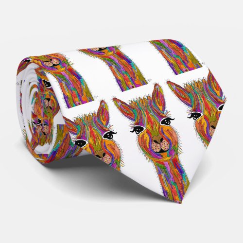 Cute and Colorful Funny Llama Tie