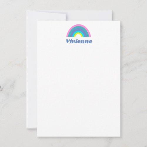 Cute and Colorful Geometric Rainbow Personalized  Thank You Card