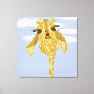 Cute And Colorful Giraffe Canvas Print
