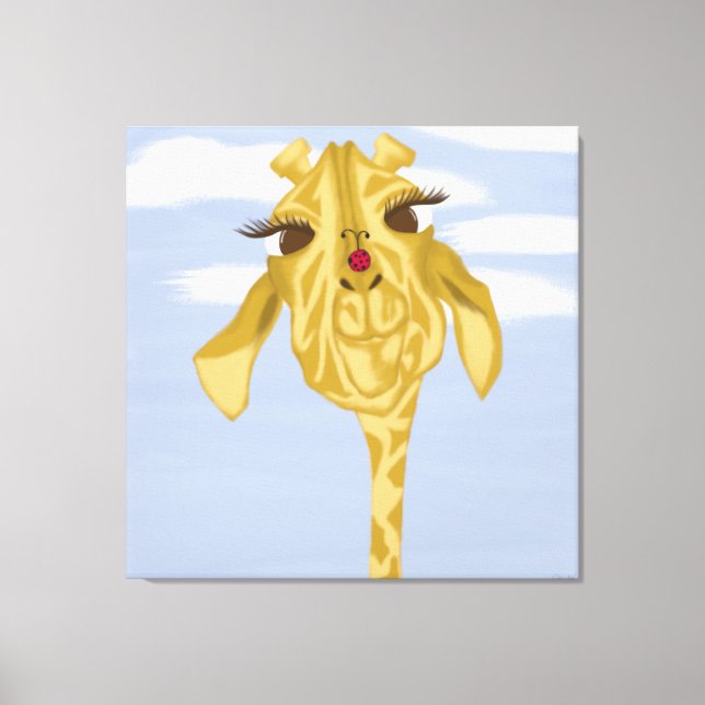 Cute And Colorful Giraffe Canvas Print (Front)